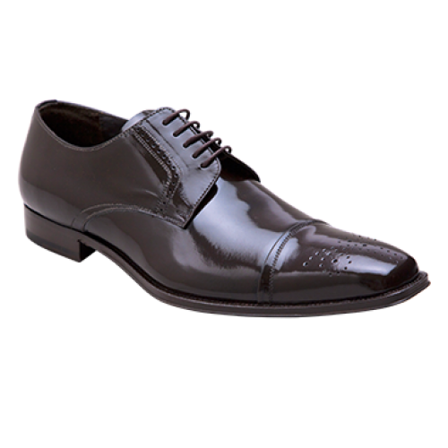 Mezlan "Duke II" Brown Genuine High Polished Italian Calfskin Leather Shoes